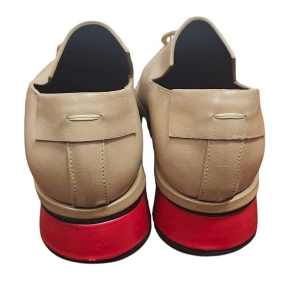 REIKE NEN Ring Detail Square Toe Loafer Leather Red Heel Beige Tan EU 36 - Picture 7 of 12